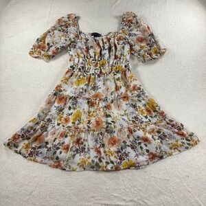 Trixx Clothing Company Floral Tiered Mini Short Sleeve Dress Formal Wedding